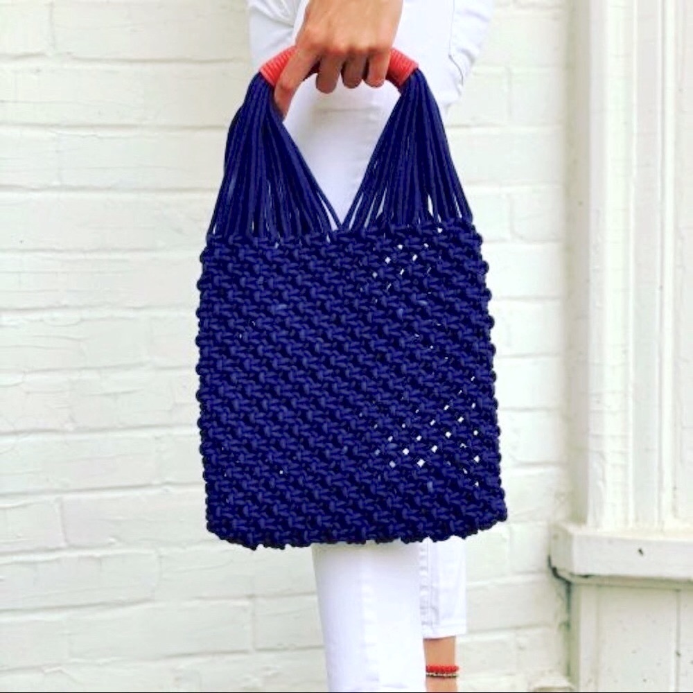 Deep Blue Macrame Bag